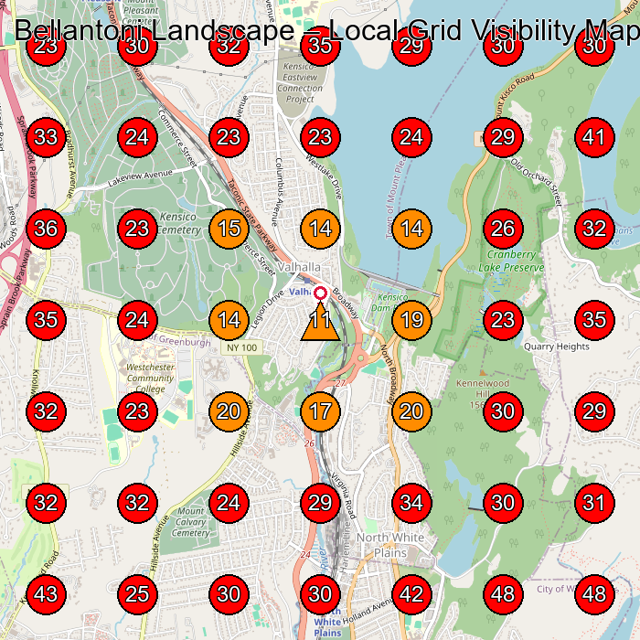 Bellantoni Landscape GeoGrid visibility map for Landscape Designer in Elmsford